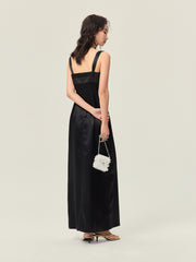 Jacquard patchwork strap dress