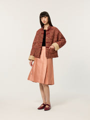 Color-Block Mandarin Collar Tang-Style Top