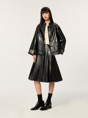 Embroidered Mandarin Collar Tang suit