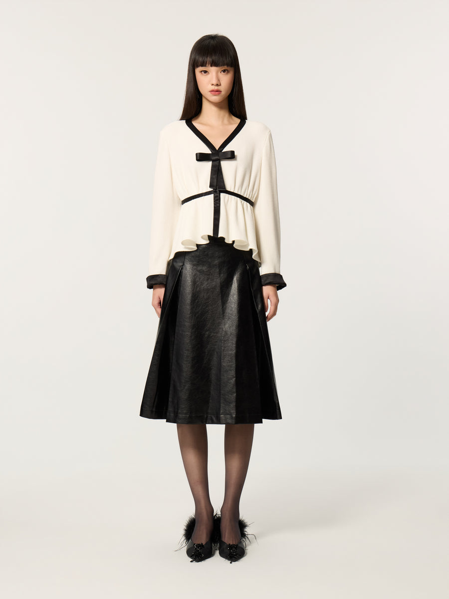 Chinese Style V-Neck Blouse