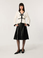 Chinese Style V-Neck Blouse