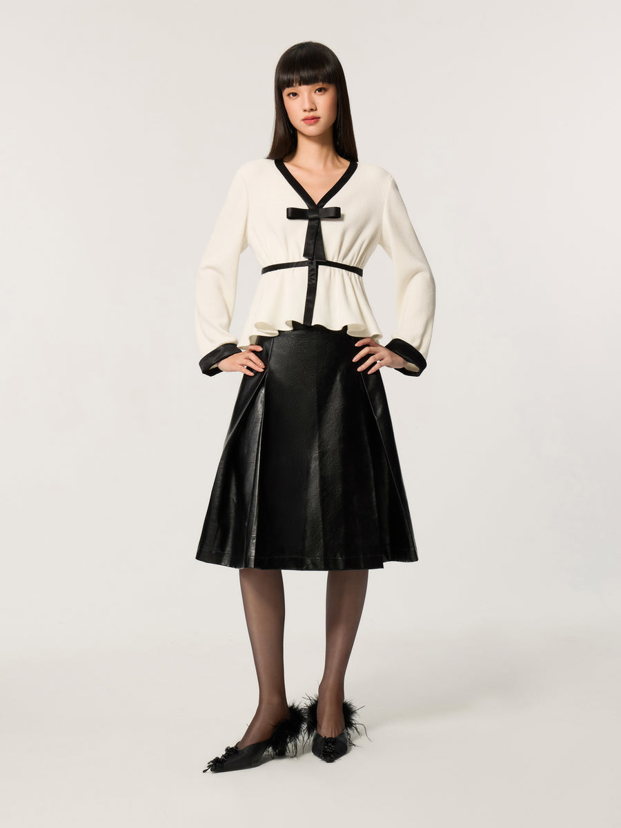 Chinese Style V-Neck Blouse