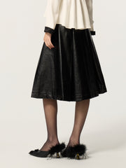 I-Pleated Midi Skirt