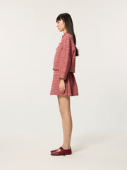 Beaded Chinese-Style Tweed Short Jacket