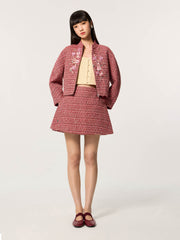 Chinese-Style Double Layered Tweed Skirt
