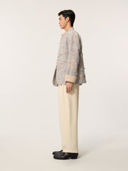 Embroidered inkstone, stand-up collar, flared sleeves Tang-style coat