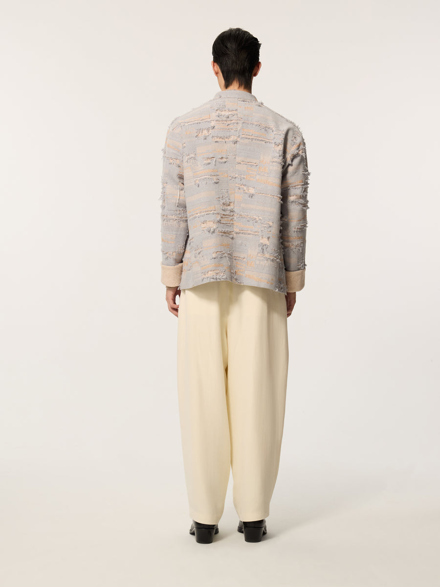 Embroidered inkstone, stand-up collar, flared sleeves Tang-style coat