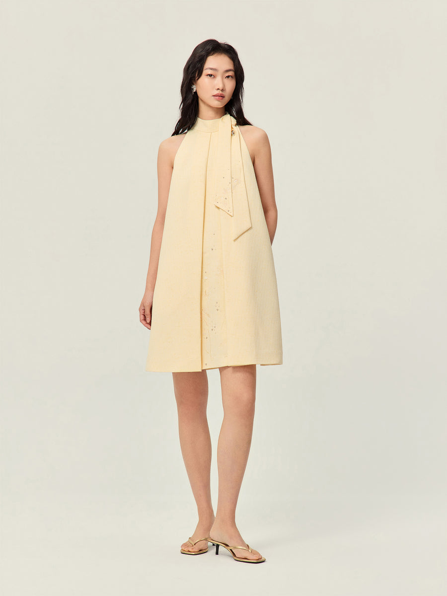 Stand collar dress