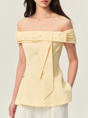Off shoulder top with bow