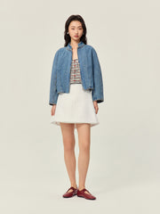 One piece sleeved denim jacket