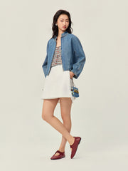 One piece sleeved denim jacket