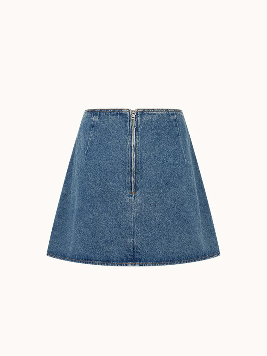 Denim Double layered mini skirt