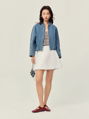 One piece sleeved denim jacket