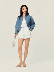 One piece sleeved denim jacket