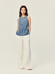 Denim beaded vest