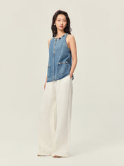 Denim beaded vest