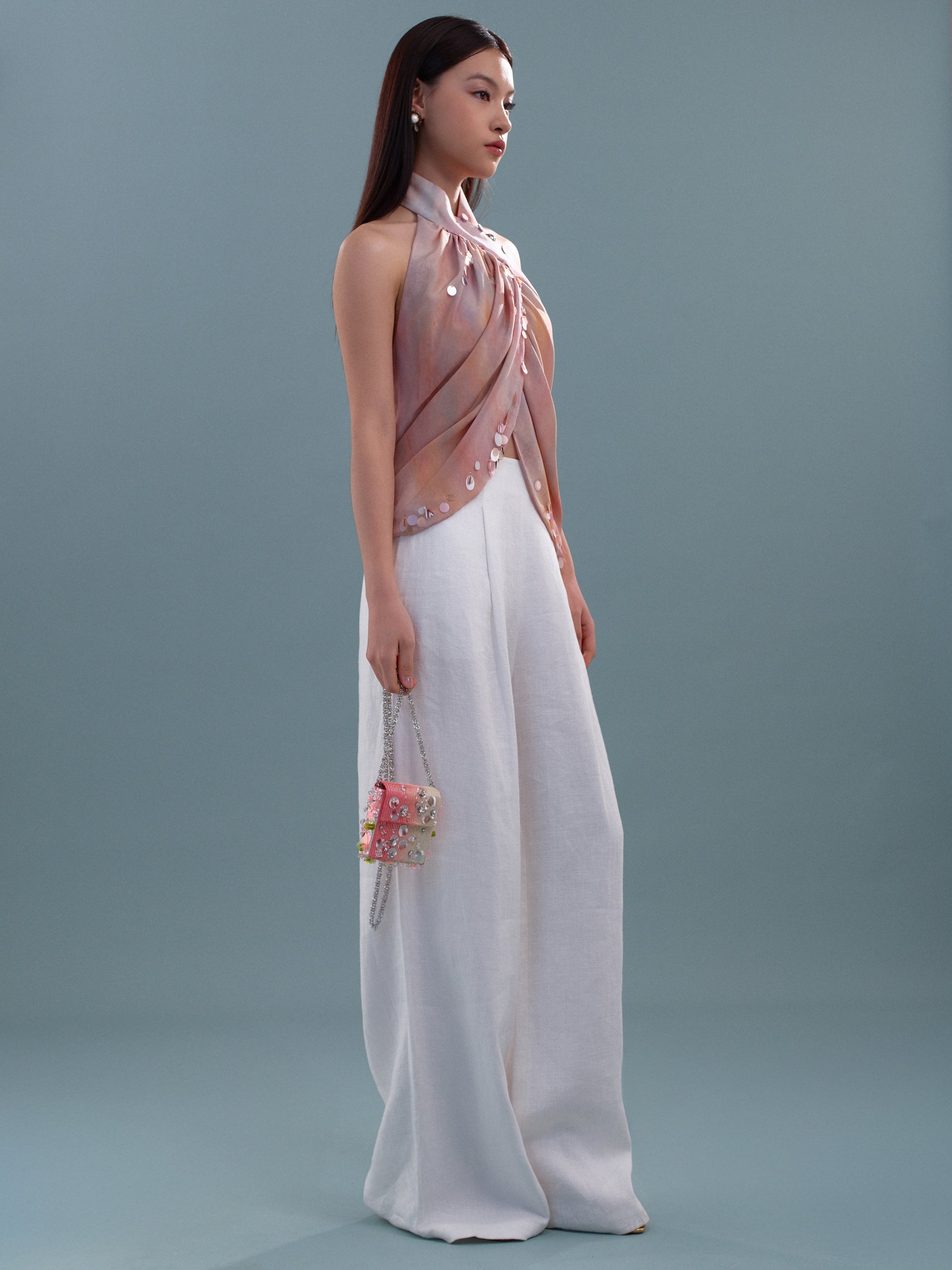 Beaded halter top – TANGXINDAN